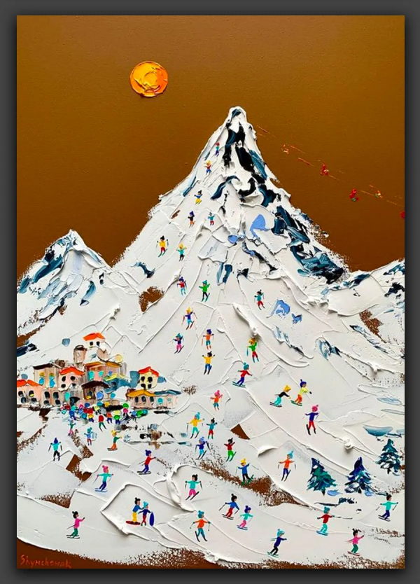 藝術｜用調色刀作畫，畫裡有你愛的皚皚白雪與朵朵浪花