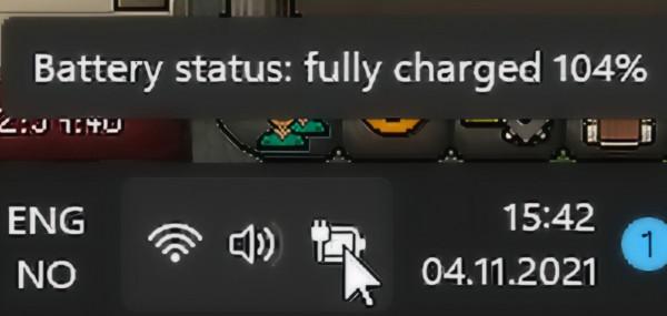 Win11筆記本充電可超過100% 網友:還有第二個電池麼? Win11筆記本充電可超過100% 網友:還有第二個電池麼?