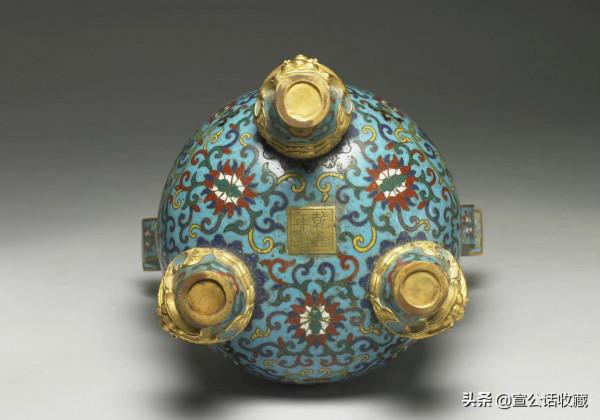 清 . 乾隆 . 銅胎掐絲琺琅爐