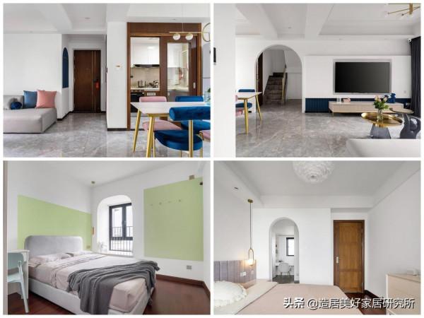 現代輕奢 ▏重塑120㎡複式家，用色彩演繹空間浪漫