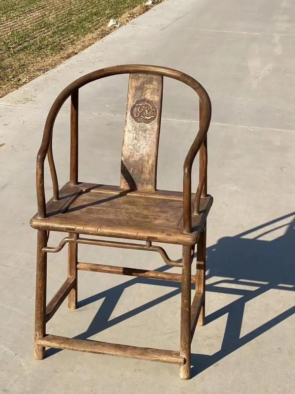 紅木雲石圓凳，楠木平切四出頭官帽椅，榆木官帽椅，桃椅