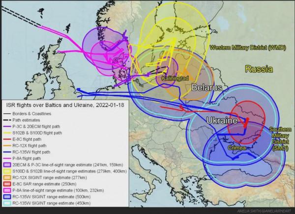 看看盤旋在烏克蘭周邊的&OpenCurlyDoubleQuote;戰鷹&rdquo;，這是要動手的前兆嗎