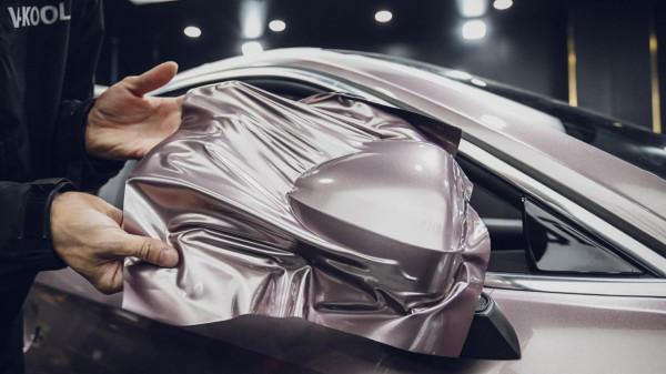 蘇州無二汽車貼膜丨奧迪A5改色冰梅粉