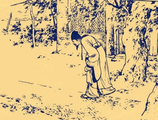 民間故事：婦人夜歸，途中惹惱小孩子，討飯老者說，跟著我別回頭