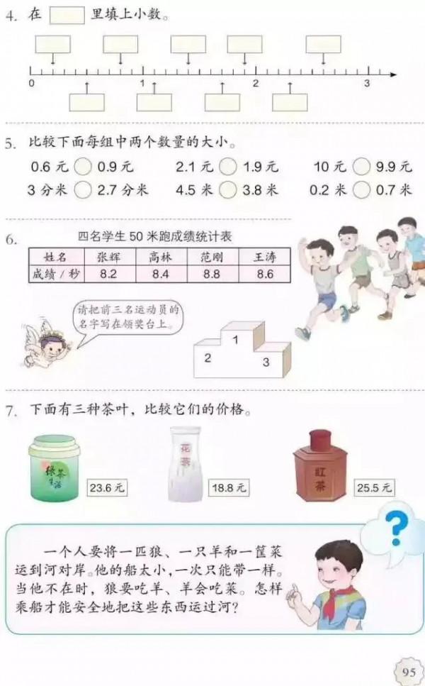 人教版小學數學（三年級下冊）課本電子版 寒假預習，快收藏