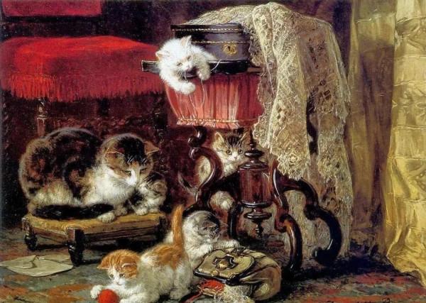 100年前她畫了超多貓，姿態萬千，惟妙惟肖