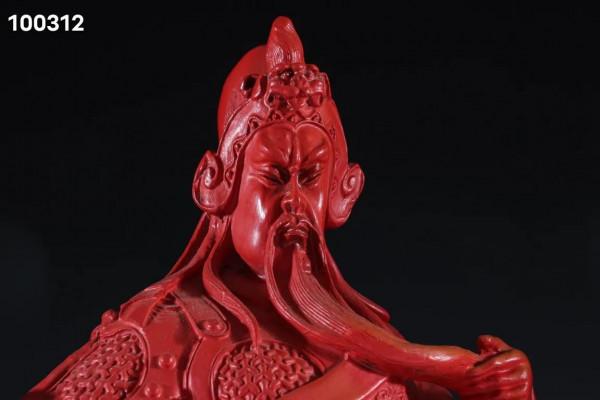 迴流 剔紅漆器關公造像擺件規格：高37cm長30cm寬14cm重1kg