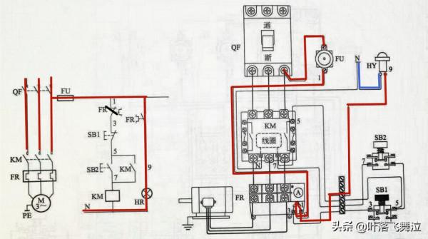 利用指示燈判斷熱繼電器故障的自鎖電路