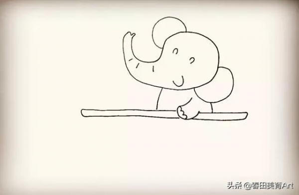 教程丨少兒美術課程簡筆畫《洗澡的小象》