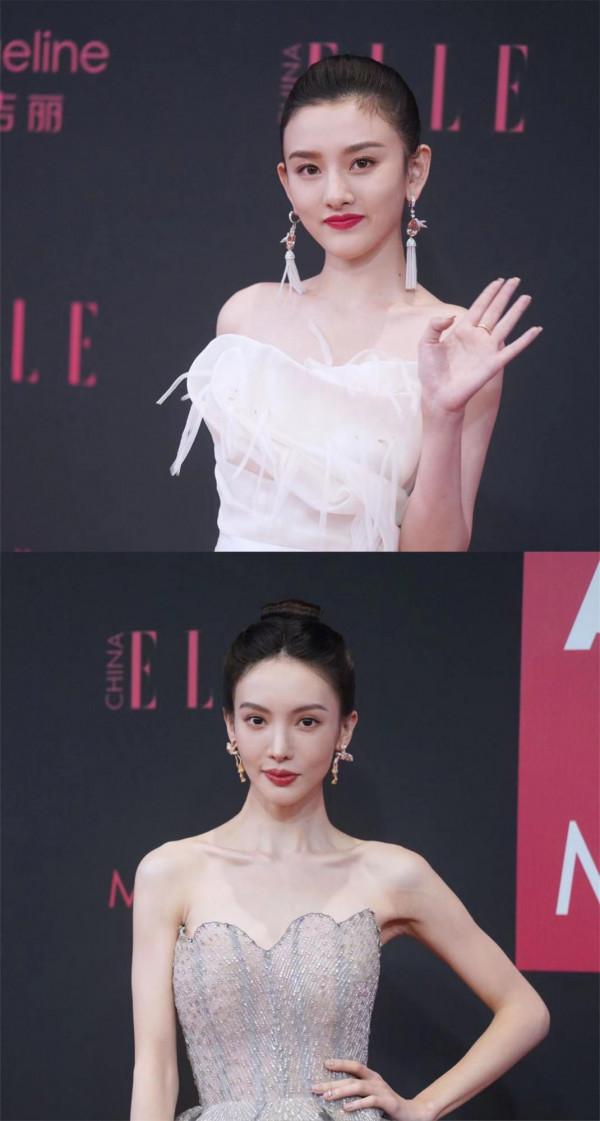 紅毯生圖，娜扎面板細膩狀態驚豔，張嘉倪全身化妝背後脫妝露bug