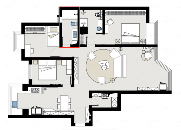 125㎡竟像大平層，比小戶型改造厲害多了