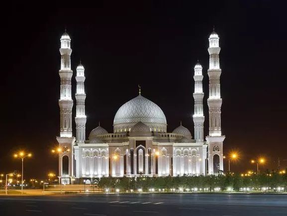 哈薩克五大地標建築夜景照明