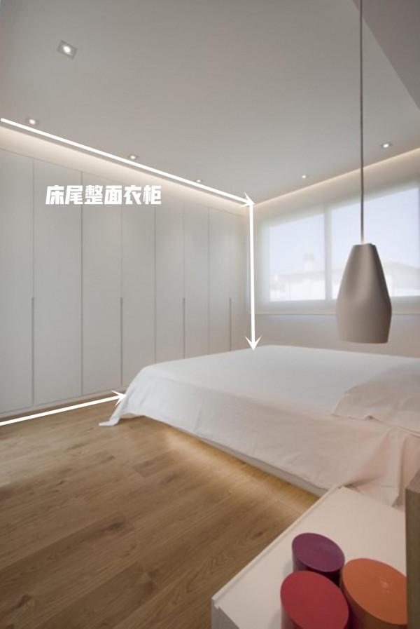 床尾定製一排衣櫃，為了更好用靠窗留1㎡，多6個裝修樣板不會出錯