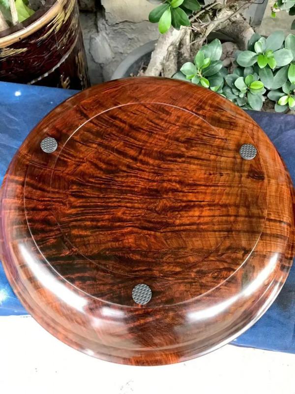 水波粼粼，美輪美奐的大紅酸枝文盤！好漂亮的木器啊