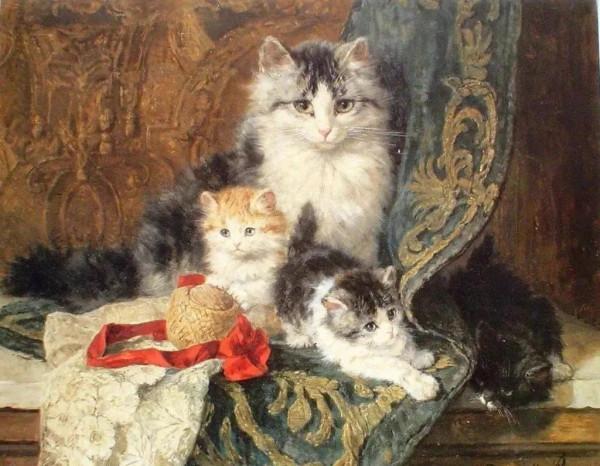 100年前她畫了超多貓，姿態萬千，惟妙惟肖