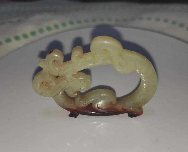 戰漢高古和田玉雞心佩