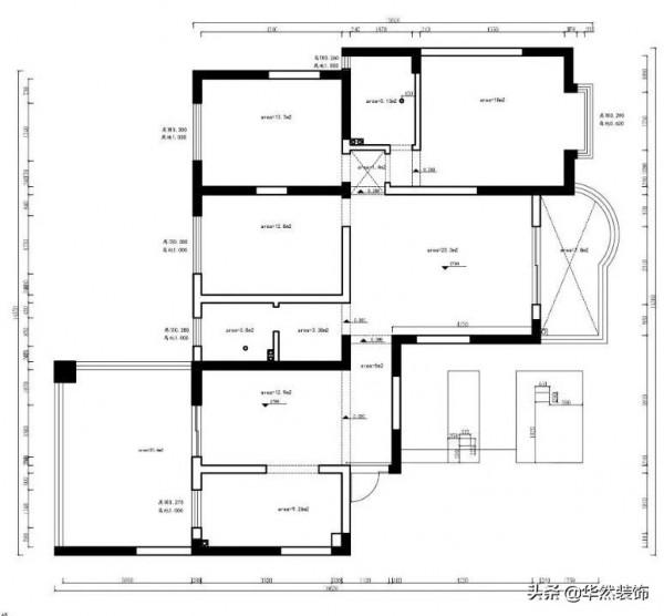 150㎡現代婚房，採用黑白灰三色拼貼拉伸空間、開放式廚房