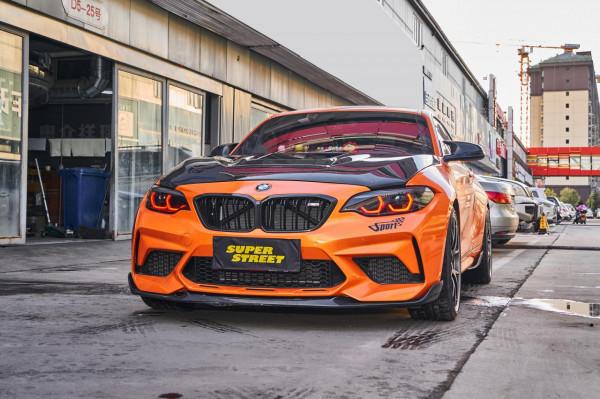 寶馬M2C改裝CMST透明碳纖維機蓋