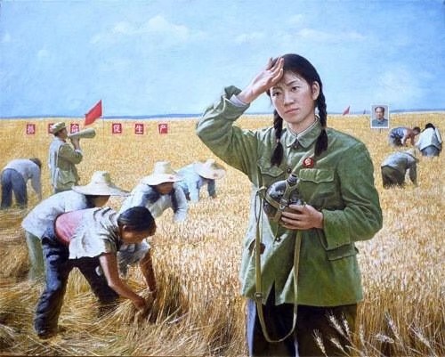 著名油畫家陳大中作品（紅衛兵）