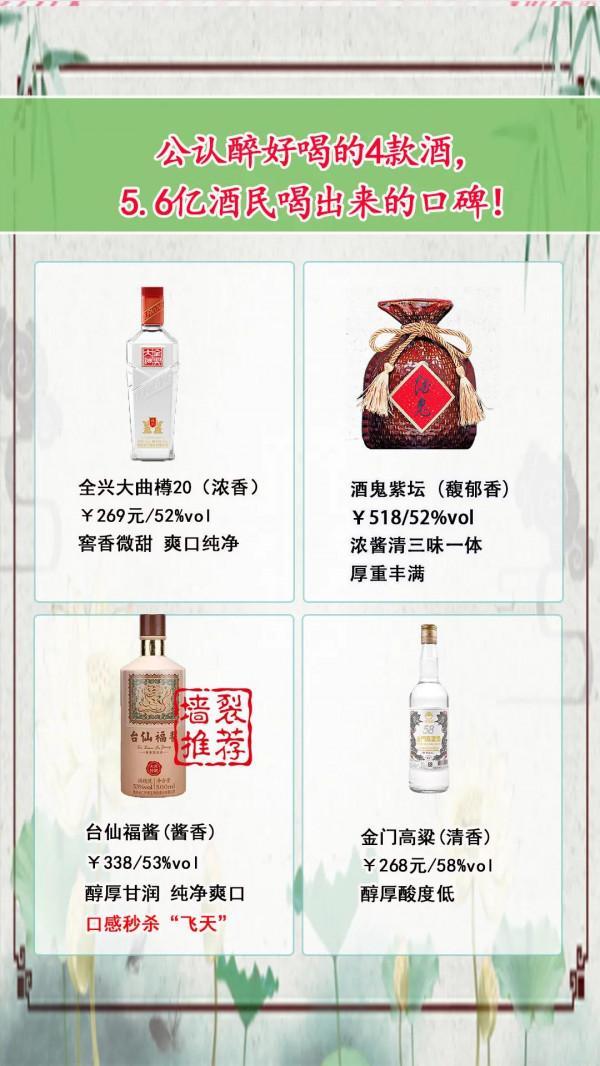 公認醉好喝的4款酒，5.6億酒民喝出來的口碑