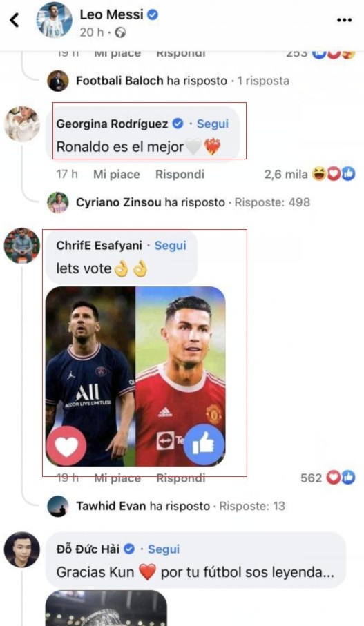 喬治娜在梅西臉書回覆“C羅最好”？該賬號是否官方仍存疑