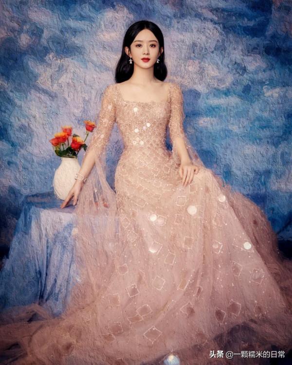 趙麗穎肉色蕾絲紗裙仙氣飄飄