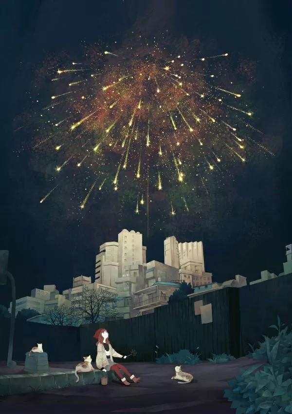 2022年第一個夜晚，我想和您一起看煙花，就如當年我還小，您未老