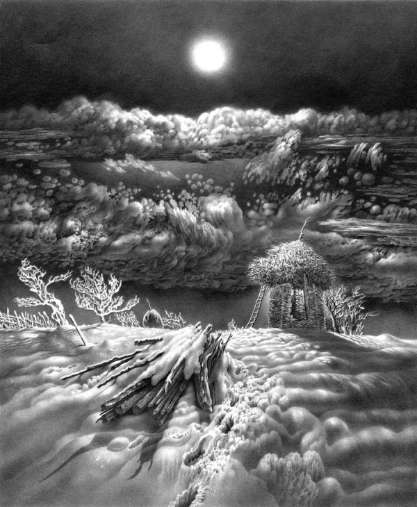 畫雪61年，74歲老人一支鉛筆將雪畫活