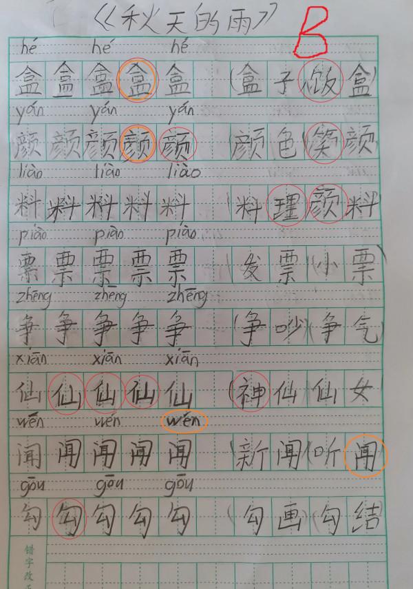 寫字作業，自己孩子得B，別家孩子得A，家長吐槽老師評價不公平