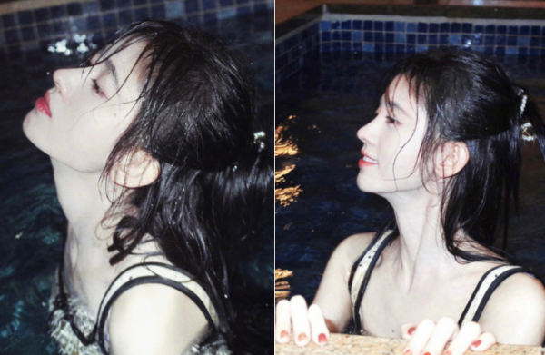 知名女星鞠婧禕穿衣服游泳!一臉水漬頭髮零散,泡水中面板白淨 知名女星鞠婧禕穿衣服游泳!一臉水漬頭髮零散,泡水中面板白淨