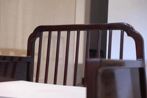 尚比亞血檀新中式沙發十件套「集簡」疏影元素靠背 多邊形茶几