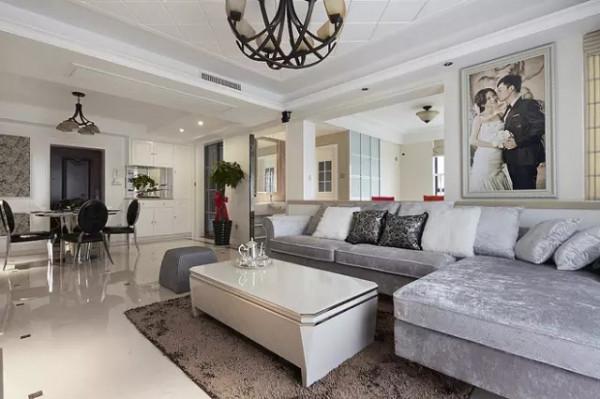 105平簡歐三居室房，歐式設計融入黑白灰色帶出不凡的空間感