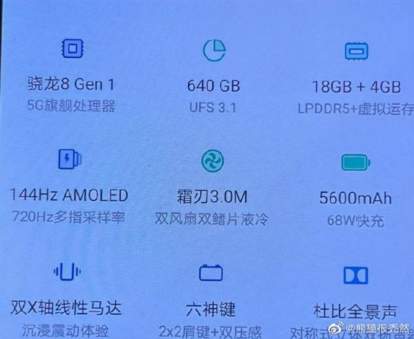 最瘋狂的驍龍8 Gen1旗艦來襲：22GB記憶體&plus;640GB儲存&plus;雙風扇散熱
