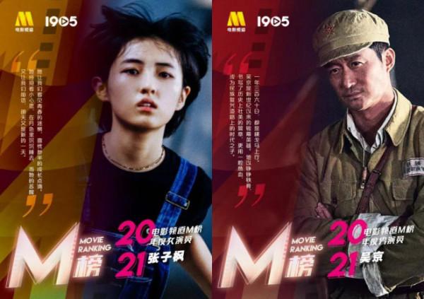 2021電影頻道M榜揭曉！吳京、張子楓等榜上有名