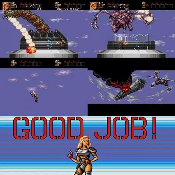 經典遊戲《魂鬥羅-鐵血兵團》全結局賞析，最慘的結局是生猴子