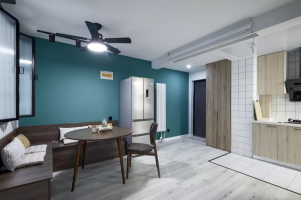 拆掉客廳改兩居，46㎡墨綠小家更高階，愛了