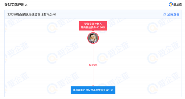 愛企查顯示：胡海泉公司被強制執行超2115萬元