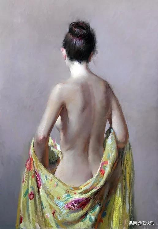 粉彩畫 | 費利佩·桑塔曼斯的人物，詮釋著最美的人體造型