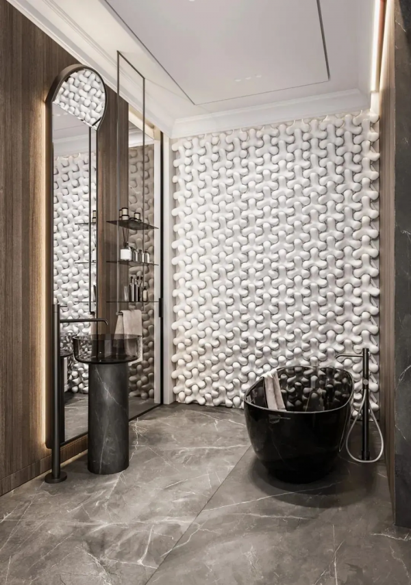 大理石衛生間設計，簡約輕奢