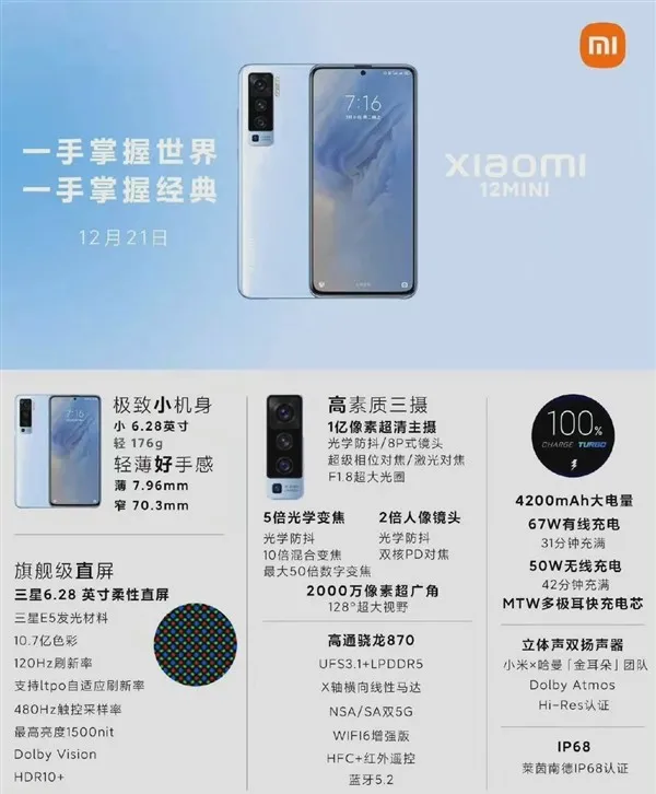 新機：小米12 mini曝光，華為新機下月釋出；OPPO摺疊屏快來了