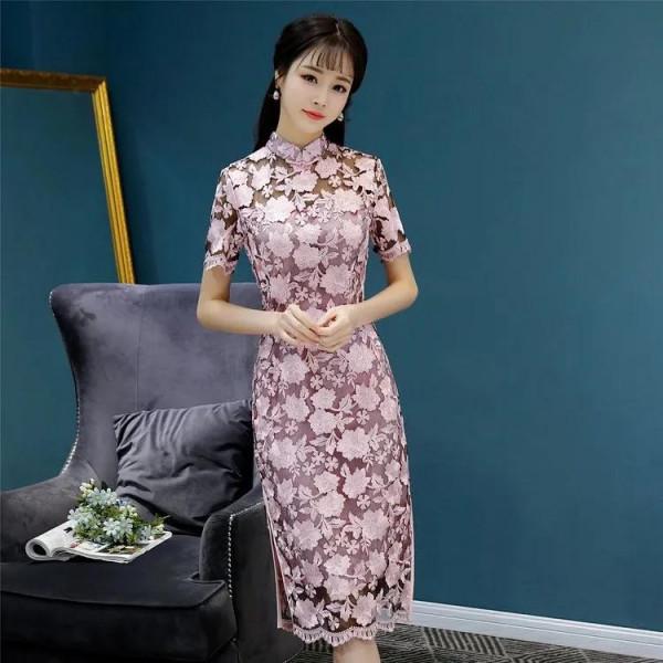 鏤空蕾絲旗袍裙，女人的偏愛，透露著高貴與優雅美到令人羨慕