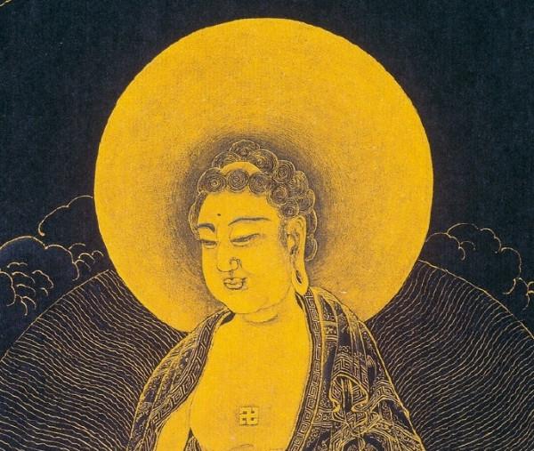 300年前的一張古畫，佛祖疑似顯靈下凡，用純黃金畫的無量壽佛