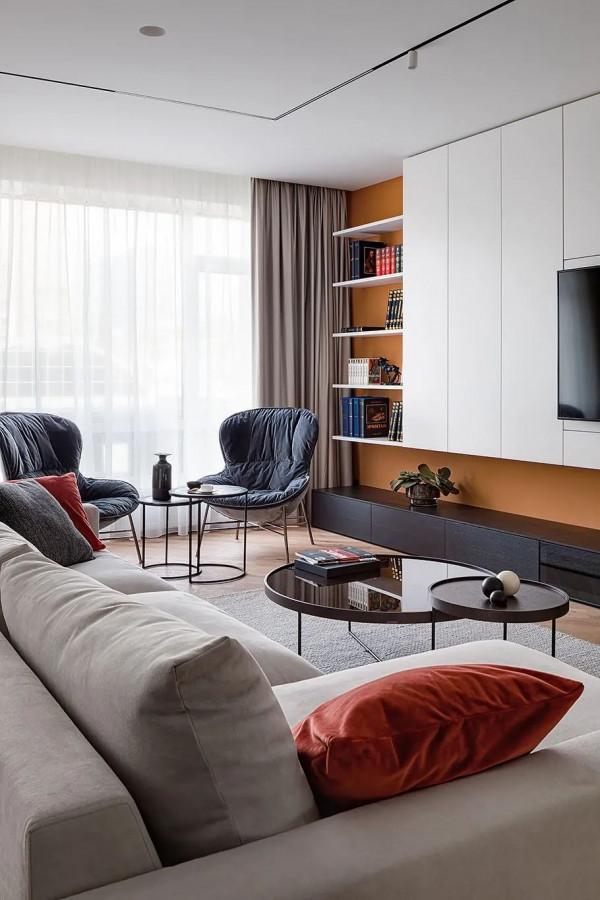 本案位於烏克蘭基輔，現代開放式格局色彩搭配美觀一起來欣賞吧