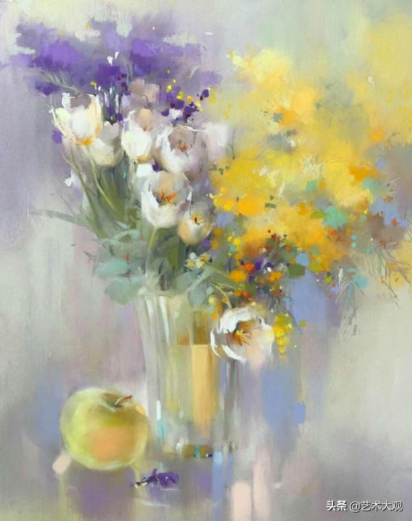 絢麗的花卉色粉畫——法國女畫家奧萊娜繪畫作品欣賞