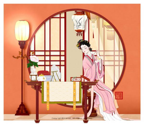 海棠春睡日，紅樓夢醒時