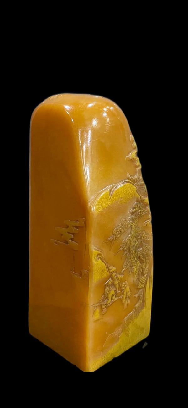 清代田黃凍石大印章