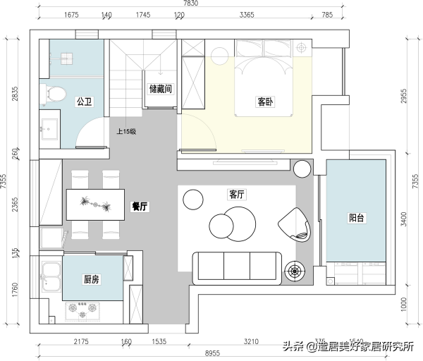 現代輕奢 ▏重塑120㎡複式家，用色彩演繹空間浪漫
