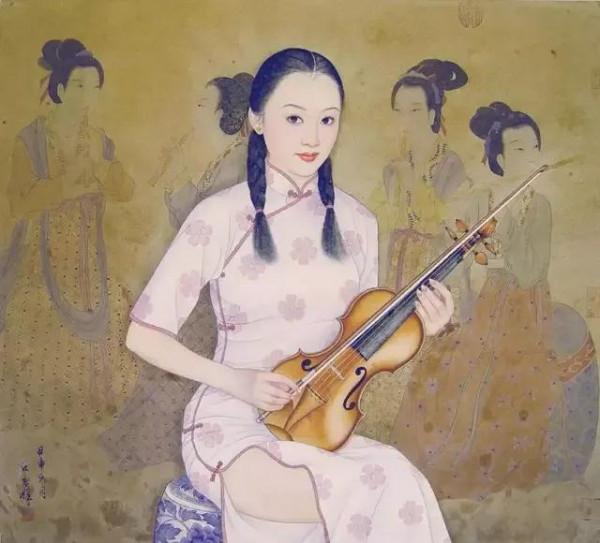 國畫人物旗袍之美