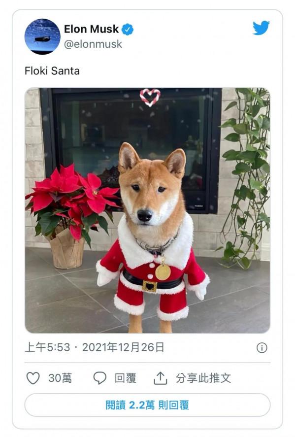 新狗幣 SANTA FLOKI 單日漲 142 倍!馬斯克發推愛犬聖誕裝照 (Hohoho) 新狗幣 SANTA FLOKI 單日漲 142 倍!馬斯克發推愛犬聖誕裝照 (Hohoho)
