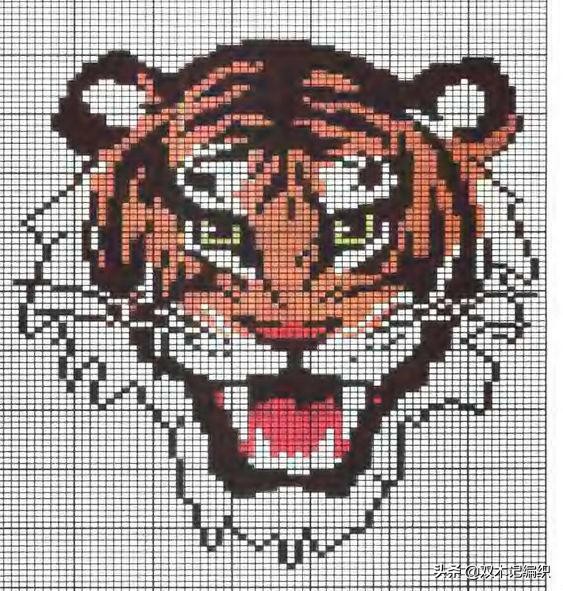 猛虎萌虎 31款老虎主題圖案圖解（2022虎年毛衣圖案集）